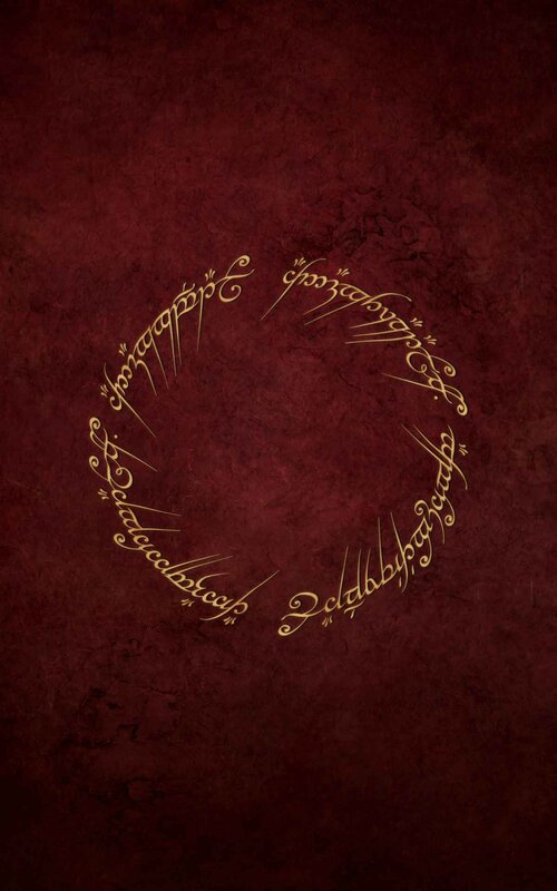 Golden Ring with Script — Red