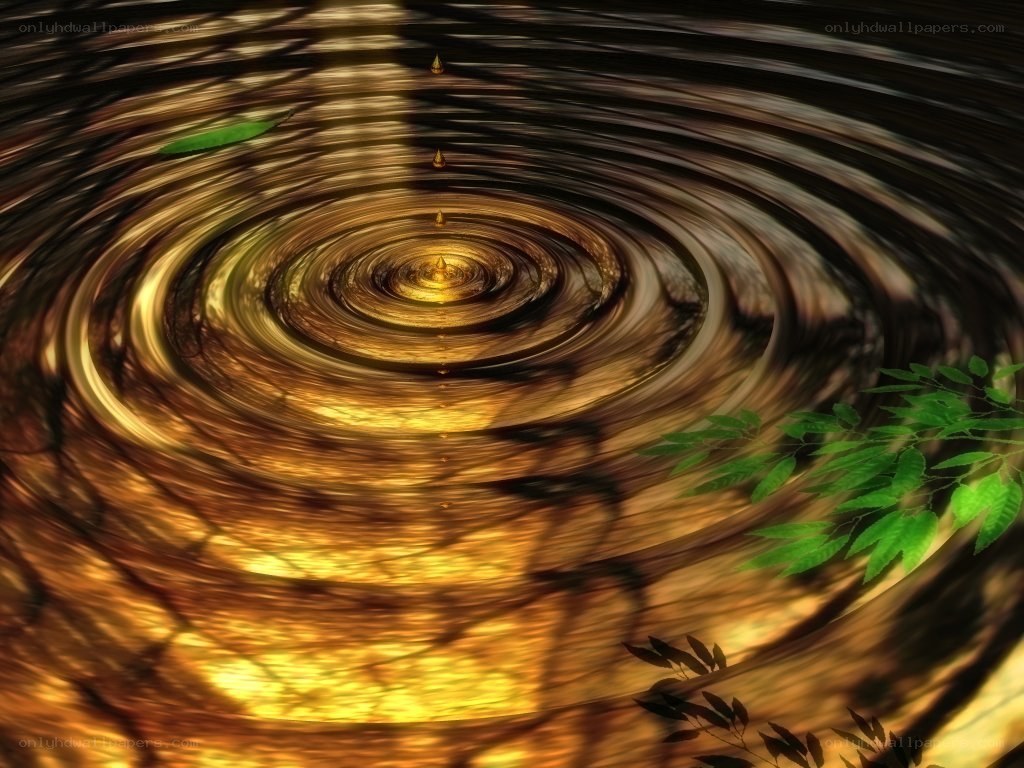 Golden ripples on water