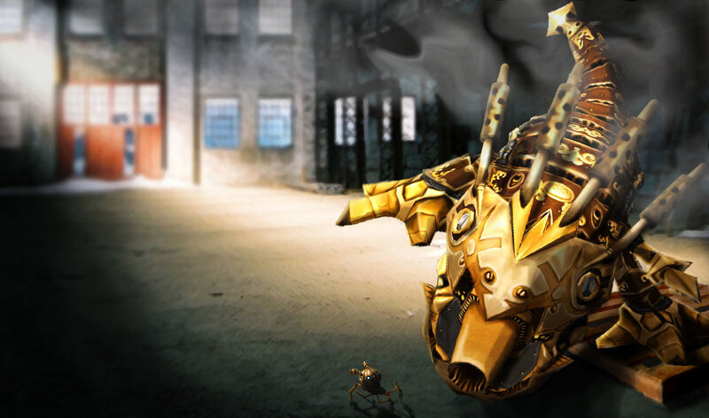 Golden Robot in Alley