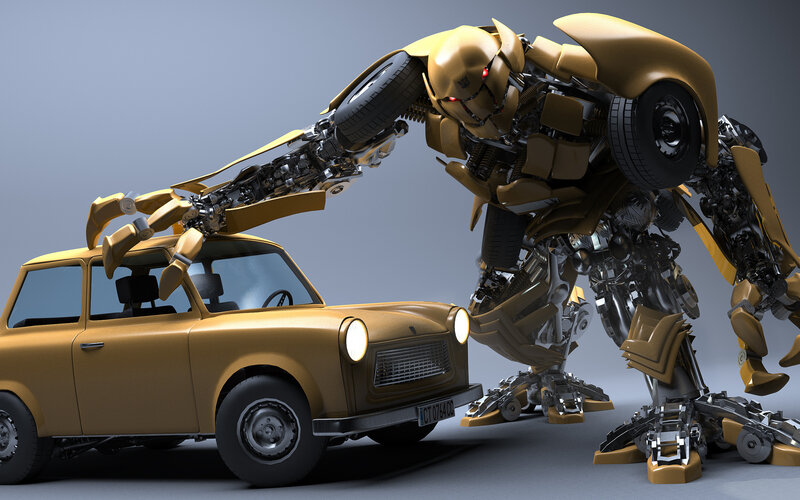 Golden Robot Transforming