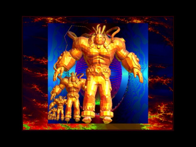 Golden Robotic Figures