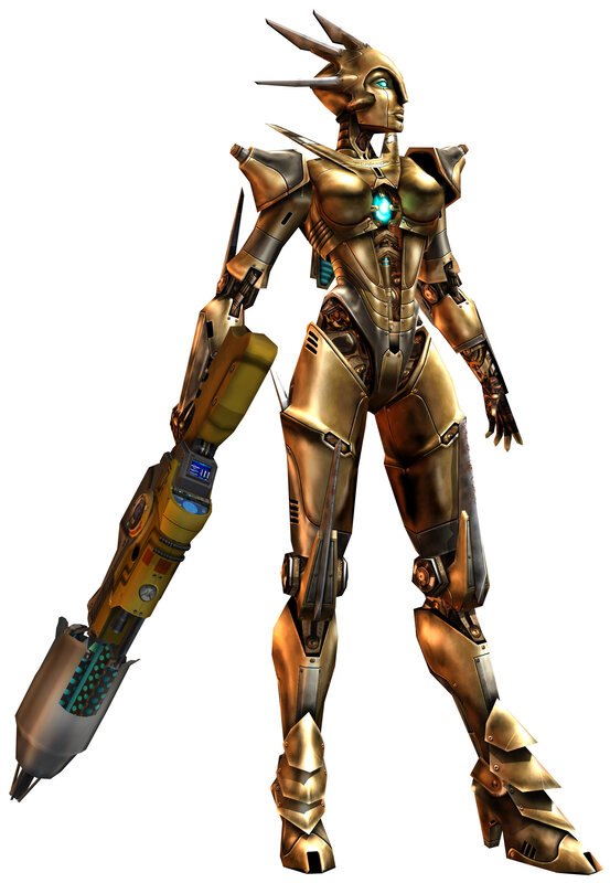 golden robotic warrior