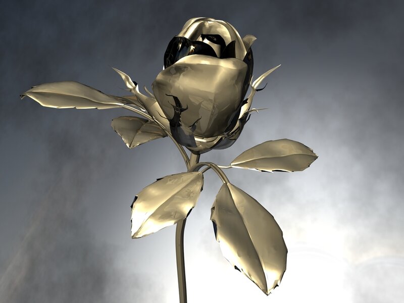 Golden Rose Sculpture
