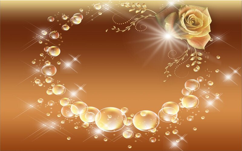 Golden Rose with Bubbles — Gold
