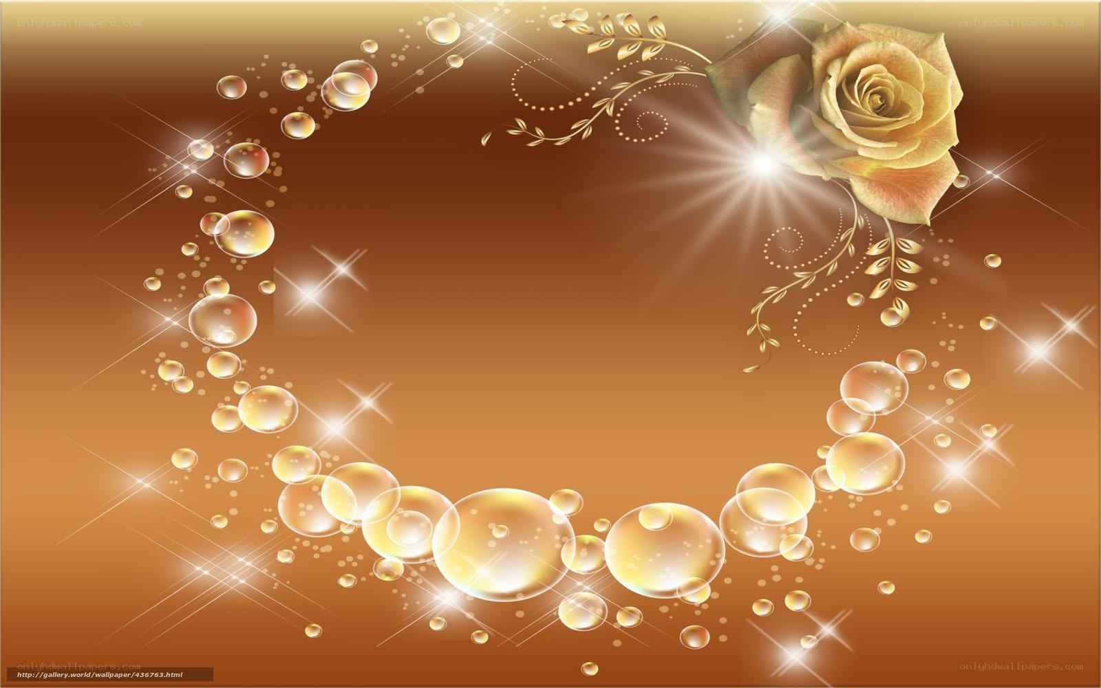 golden rose with bubbles