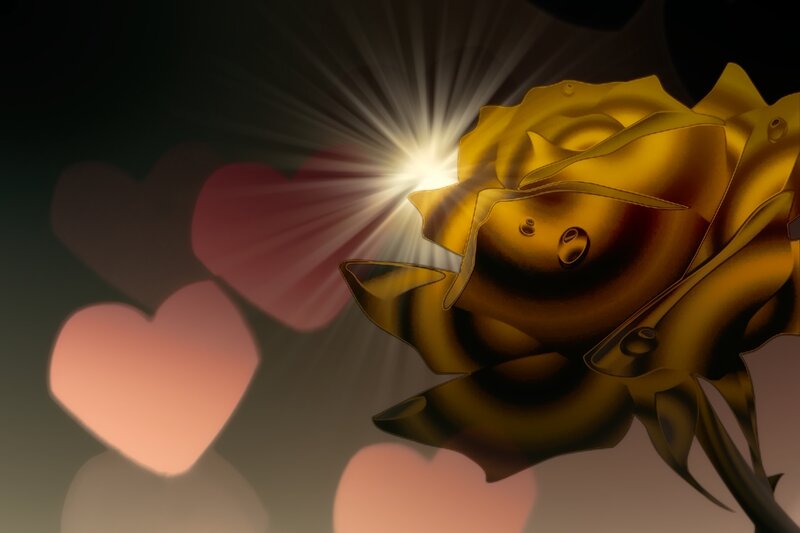 Golden Rose with Light