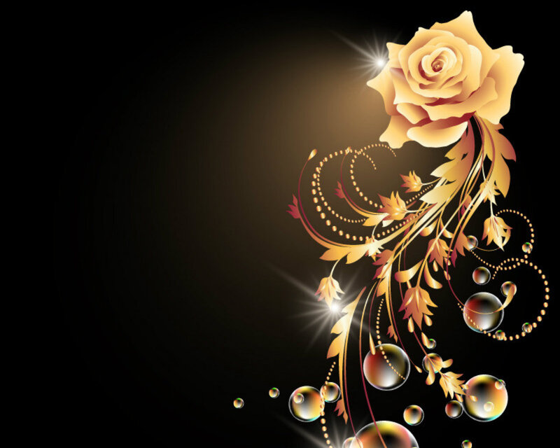 Golden Rose with Swirls