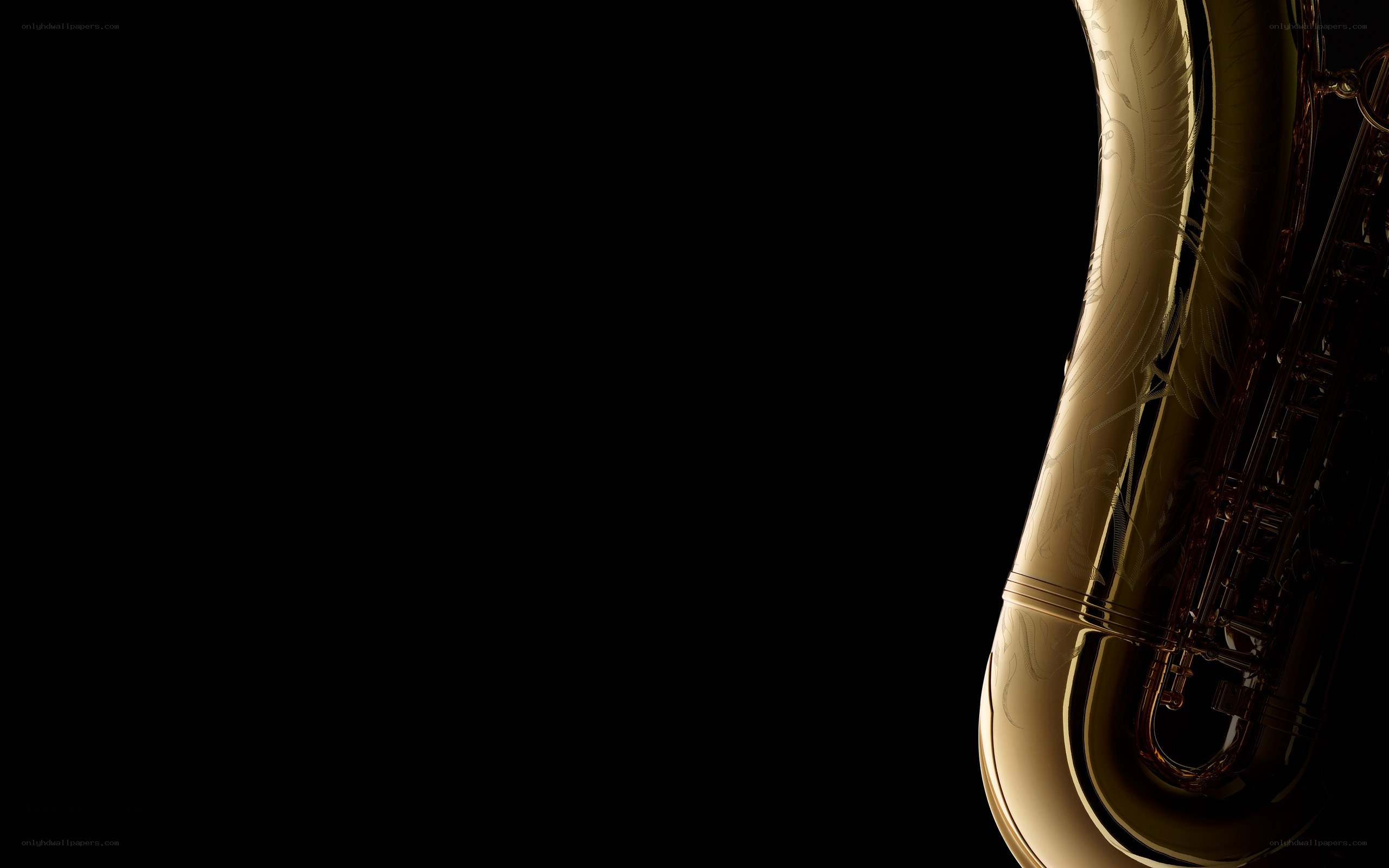 golden saxophone on black