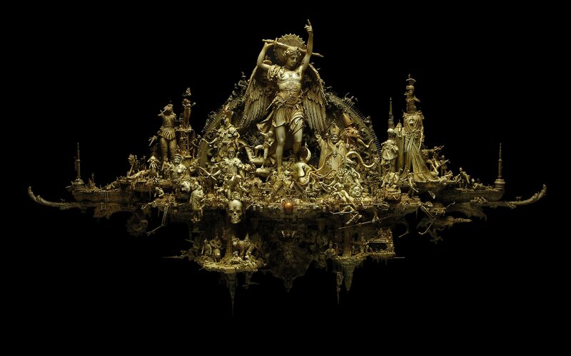 Golden sculpture of Saint Michael