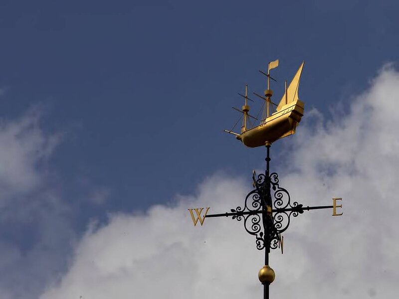 Golden Ship Weathervane