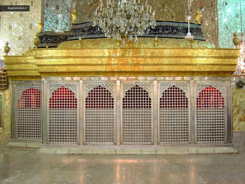 golden shrine with chandelier