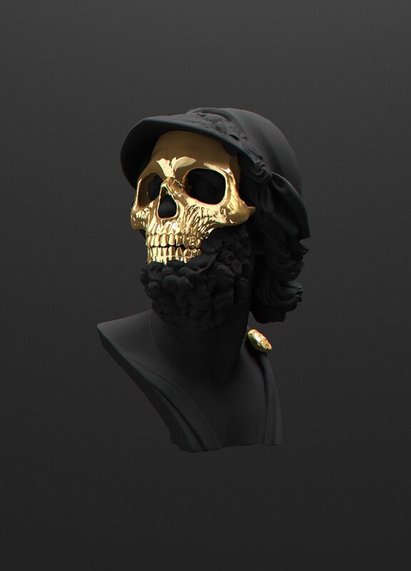 Golden Skull Bust