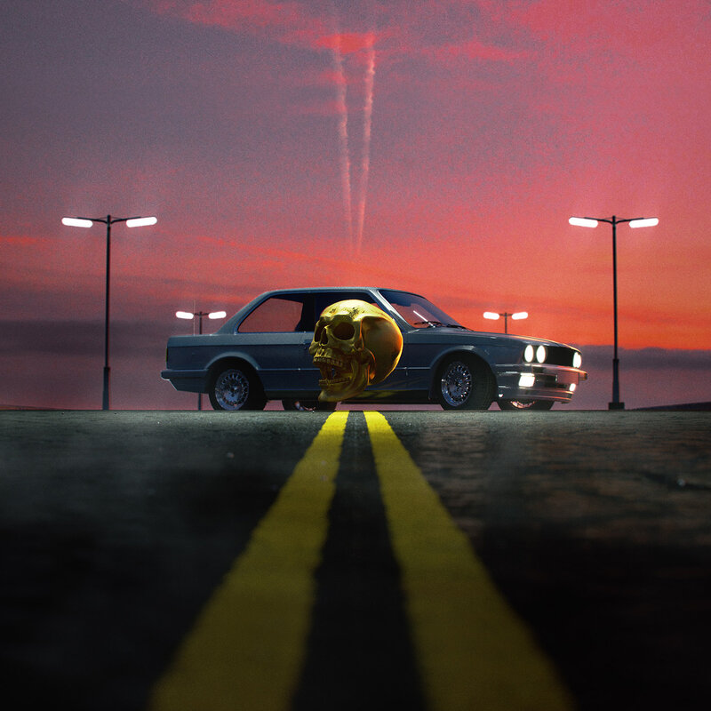 Golden Skull Car