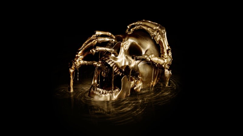 Golden Skull in Water