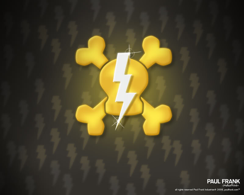 Golden Skull with Lightning Bolt