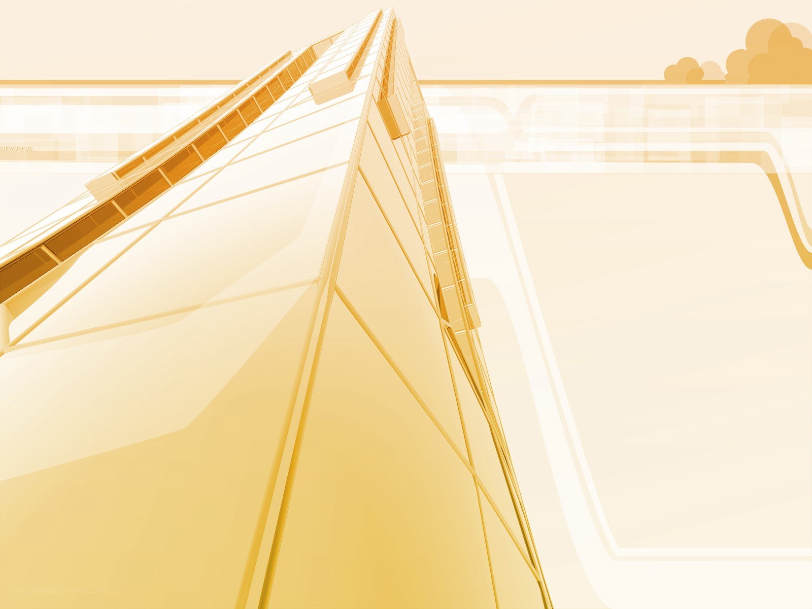 golden skyscraper illustration