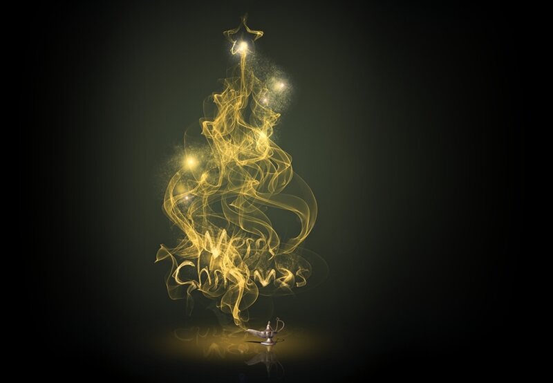 Golden Smoke Christmas Tree