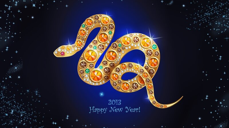 Golden Snake with Gems