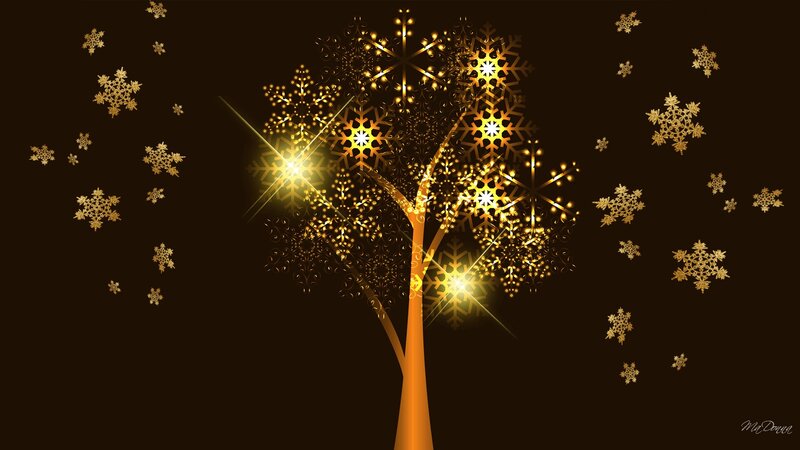 Golden Snowflake Tree