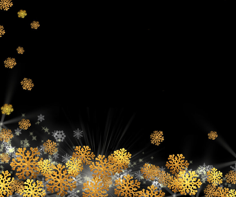 Golden Snowflakes on Black