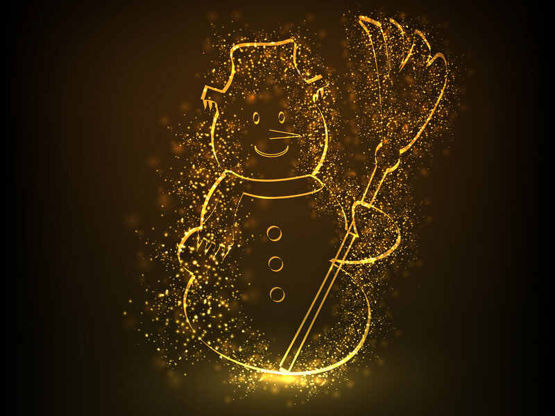 Golden Snowman Figure
