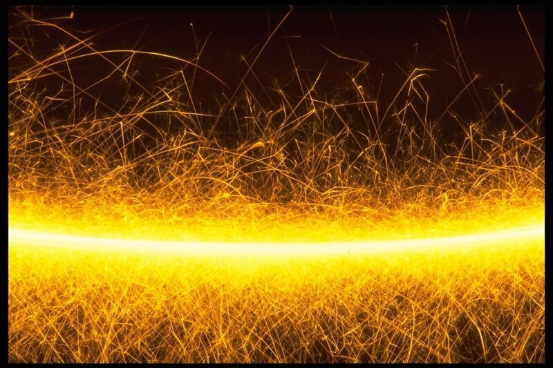 Golden sparks in dark