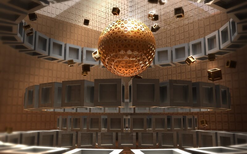 Golden Sphere in Chamber