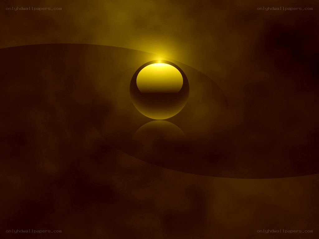 golden sphere in dark space