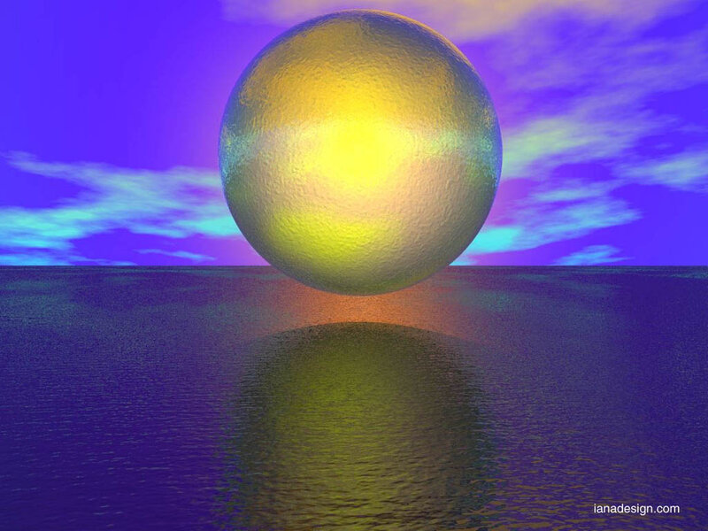 Golden Sphere over Water