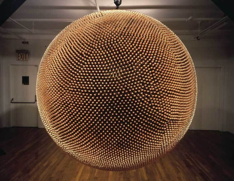 Golden Sphere Sculpture — Gold