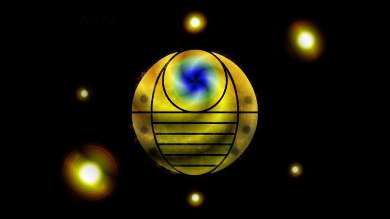 Golden Sphere with Blue Core
