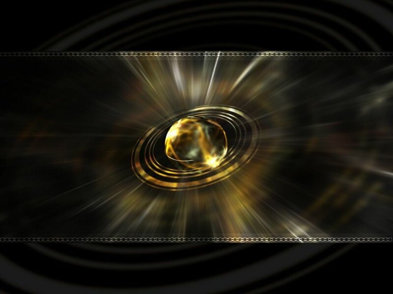 Golden Sphere with Rings — Black