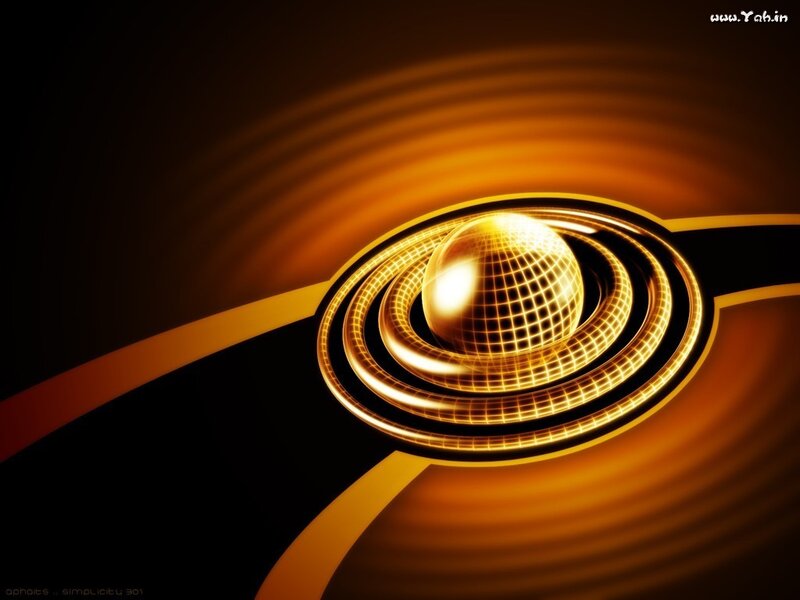 Golden sphere with rings
