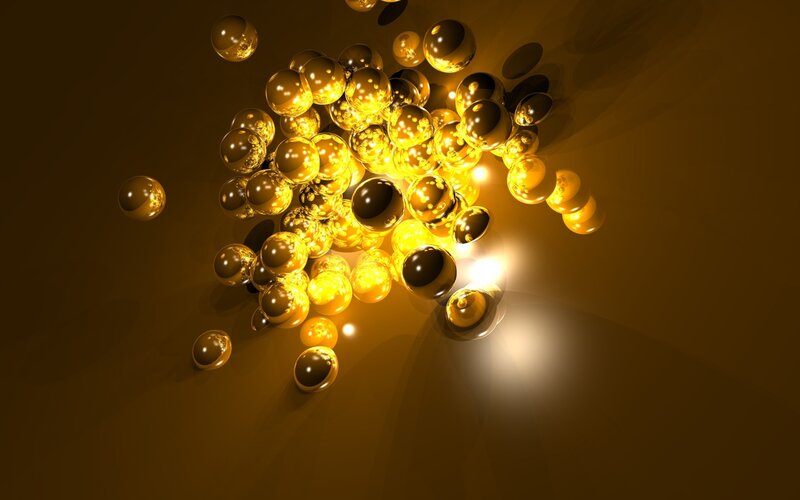 Golden Spheres Cluster — Gold, Dramatic