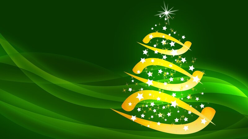 Golden Spiral Christmas Tree — Green