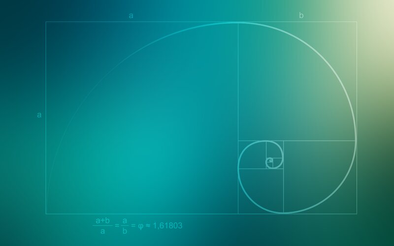 Golden Spiral Diagram — Teal