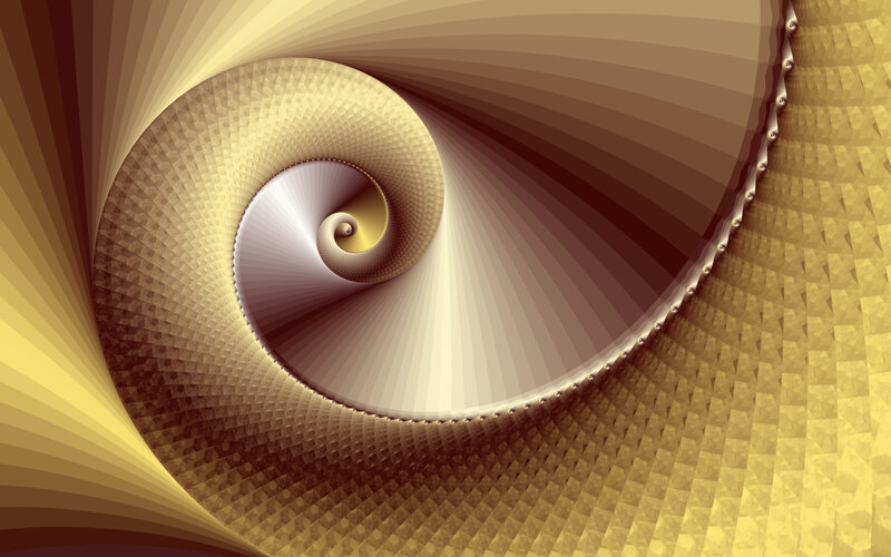 Golden Spiral Pattern — Gold, Calm, Abstract