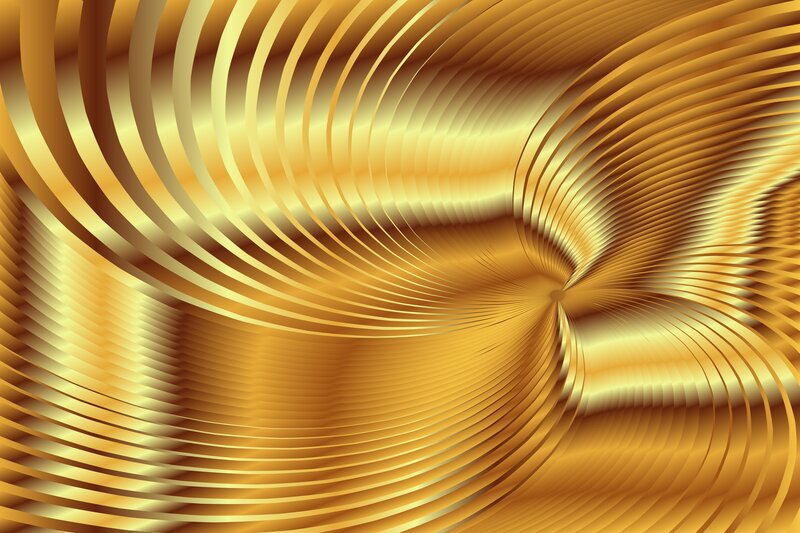 Golden Spiral Pattern — Gold, Dynamic