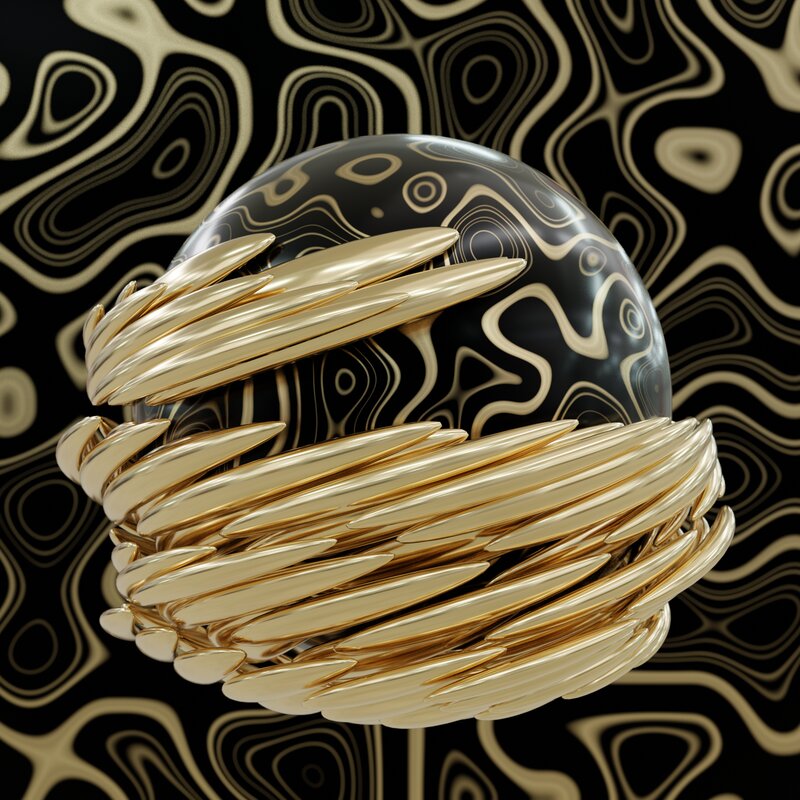Golden Spiral Sculpture — Black