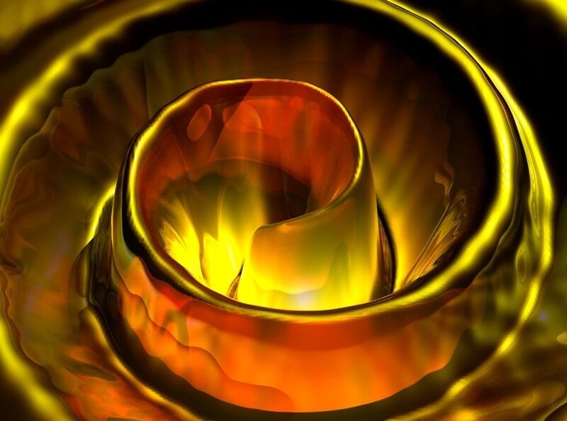 Golden Spiral Tunnel — Gold, Dramatic