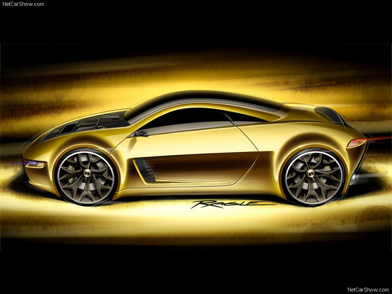golden sports car concept