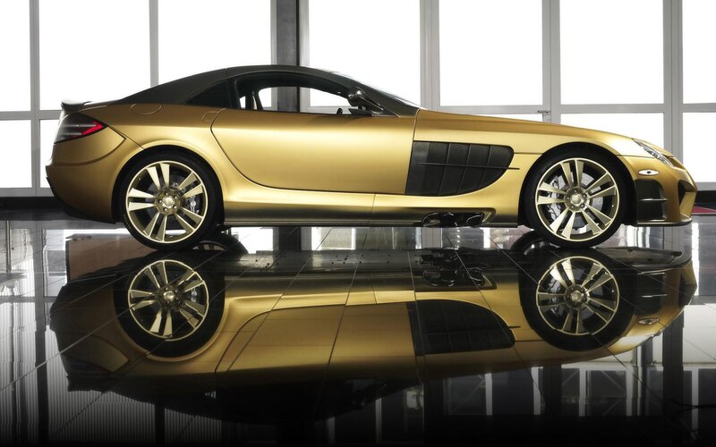 Golden Sports Car — Gold, Dramatic, Photograph, Windows, Reflection
