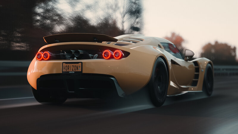 Golden Sports Car — Gold, Dynamic, Sunset