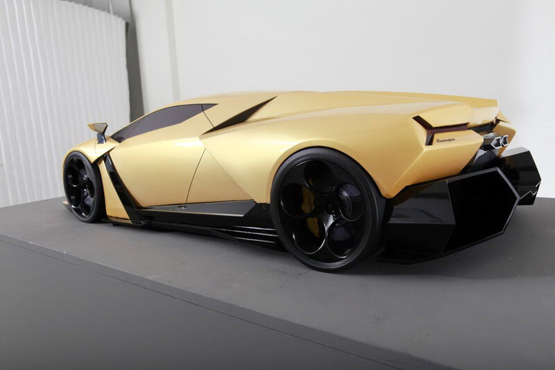Golden Sports Car Model — Gold, Modern