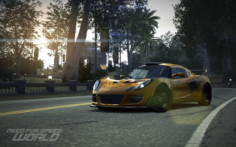 Golden sports car on a road
