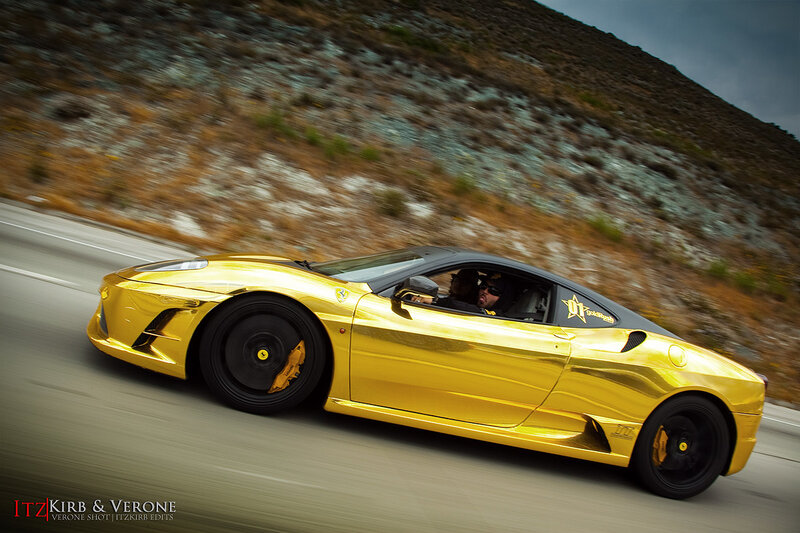 Golden Sports Car