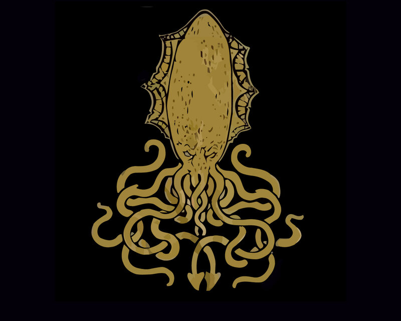 golden squid illustration