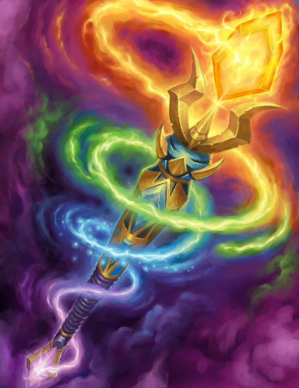 Golden Staff with Energy
