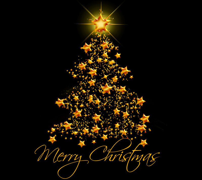 Golden Star Christmas Tree — Gold, Festive