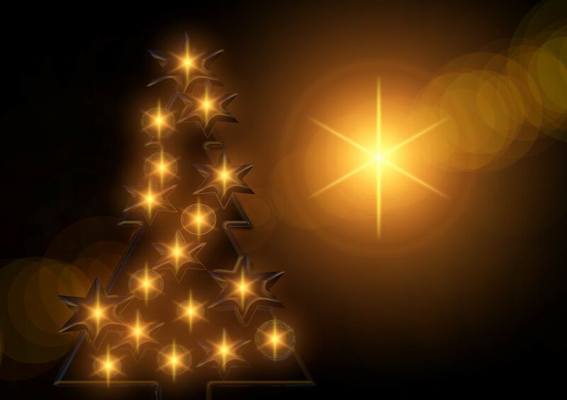 Golden Star Christmas Tree — Gold